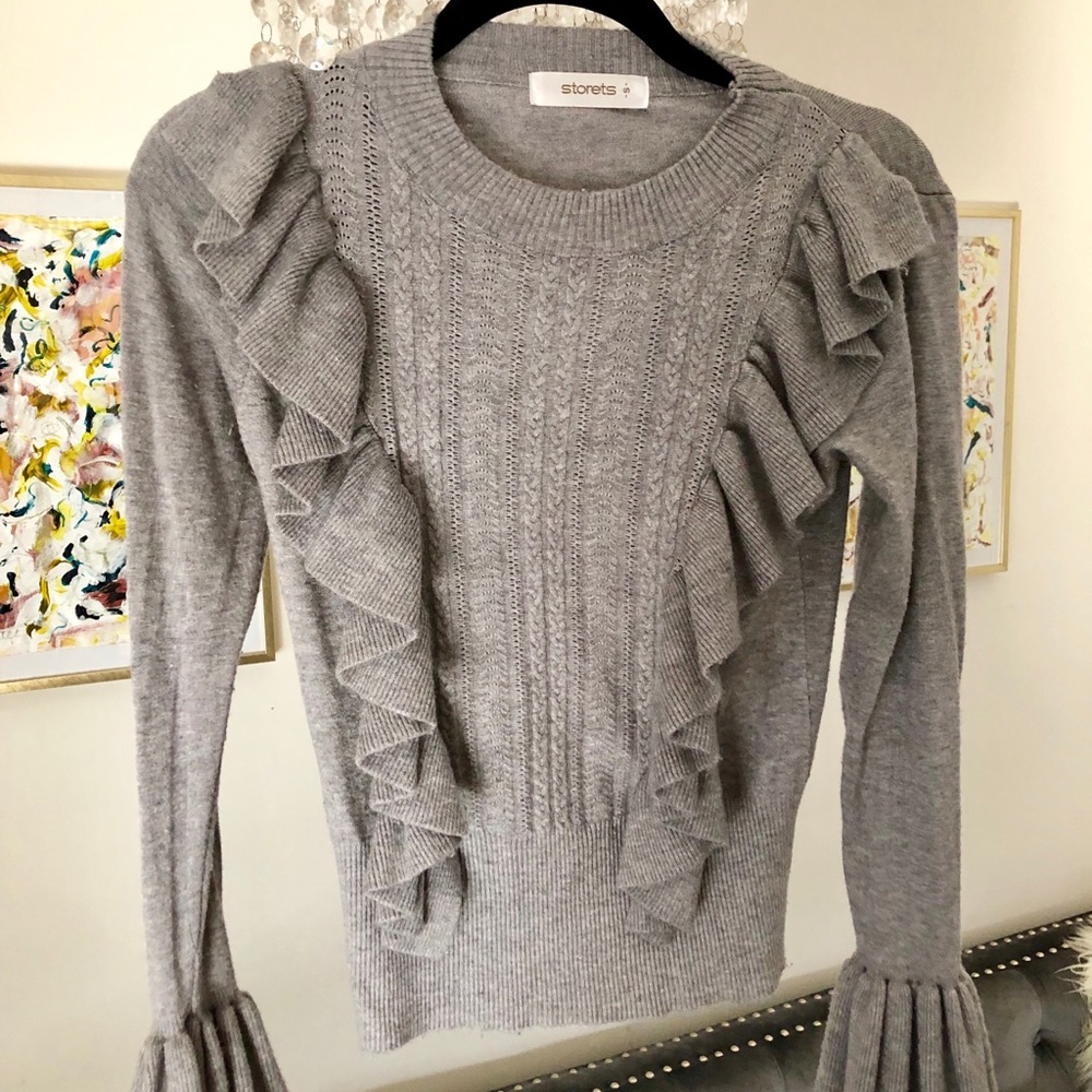 Ruffle bell sleeve sweater